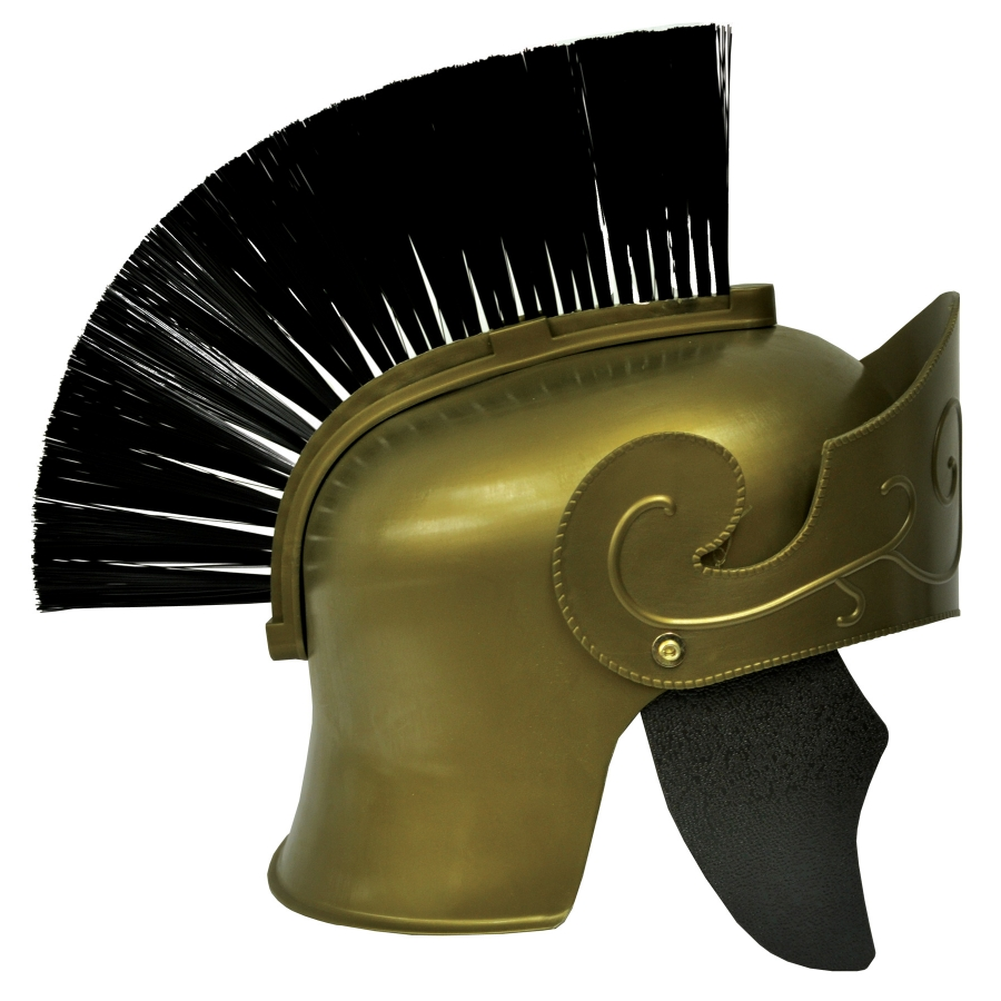 ROMAN HELMET GD W BLACK BRUSH 1 ROMAN HELMET GD W BLACK BRUSH