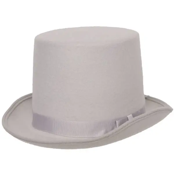 FELT TOP HAT-ADULT GREY 1 FELT TOP HAT-ADULT GREY
