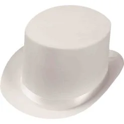 TOP HAT SATIN ADULT WHITE