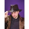 FEDORA BLACK LEATHER LOOK