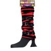 LEGWARMER RD/BK W BUCKLE
