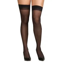 THIGH HIGH SHEER W SEAM BK QN