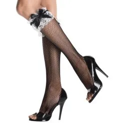 FISHNET KNEE HI RUFFLE TOP