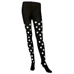TIGHTS OPAQUE LRG BLK WHT DOT