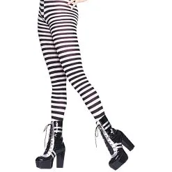 TIGHTS STRIPED BLACK WHITE