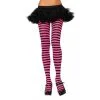 TIGHTS STRIPED BLK NEON PINK