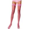 THIGH HI FISHNETS PK W PK RUFL
