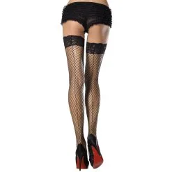 THIGH HIGH FSHNT BLK W BK SEAM