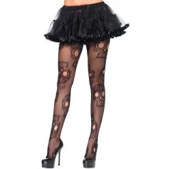 TIGHTS SKULL CROSSBONE BLK
